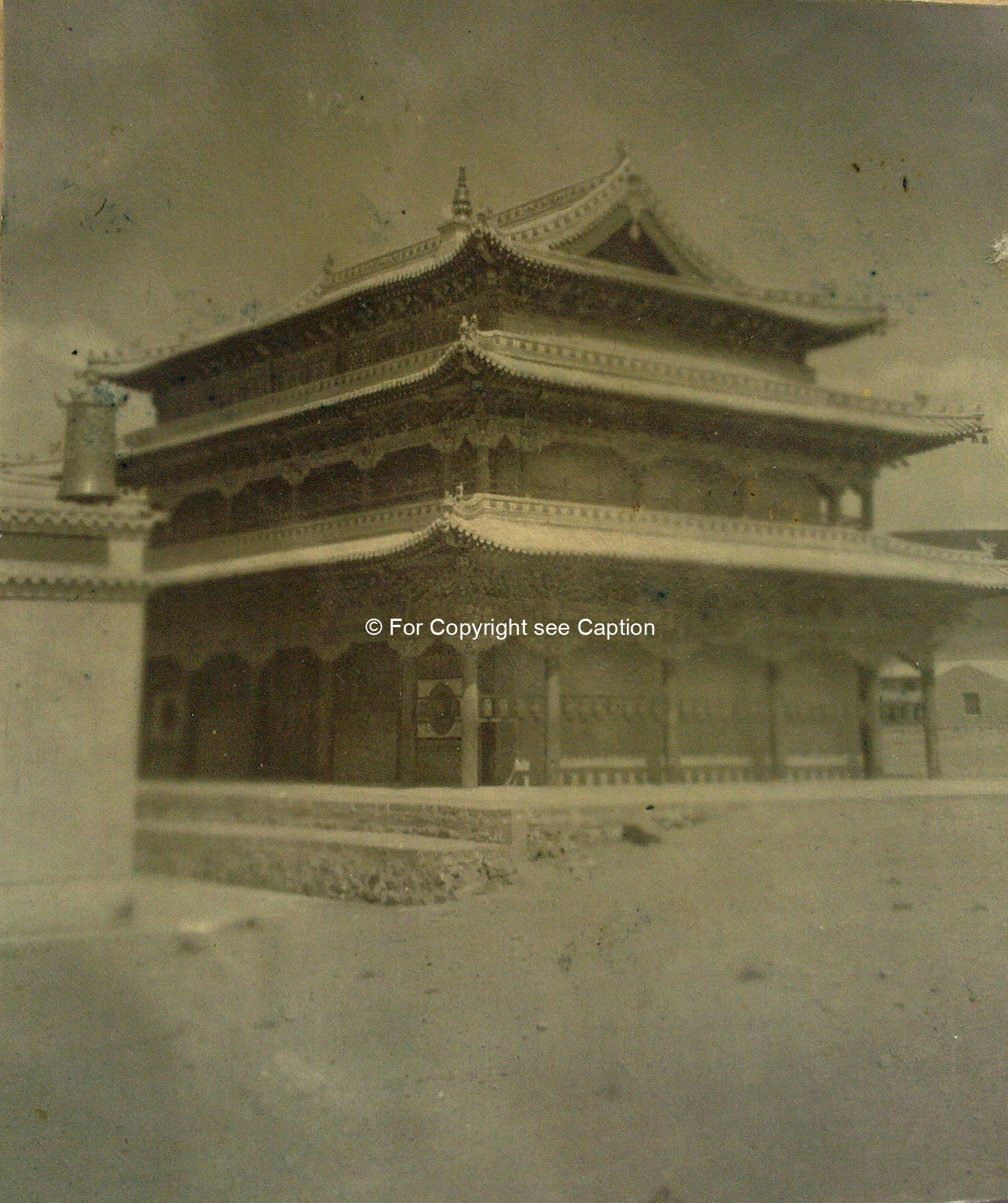 A temple building. 1931. Photo exhibition held in Bonn in 2005 by German-Mongolia Society. Copy of t